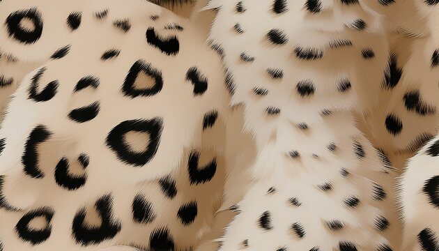 seamless pattern pale leopard spots white beige fur with black spots pelt animal print texture
