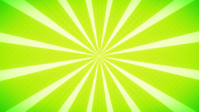 Green and white sunburst radial beam background with grainy texture and motion.