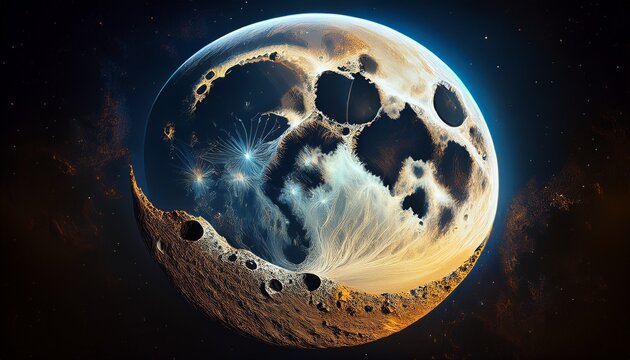 waxing gibbous moon s surface with geological details texture crater space