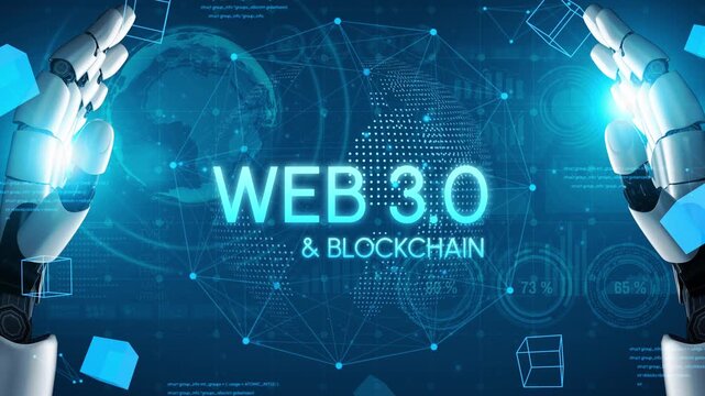 Futuristic Concept of Web 3.0 and Blockchain Technology with Robotic Hands Interacting in a Digital Environment. Entropy.