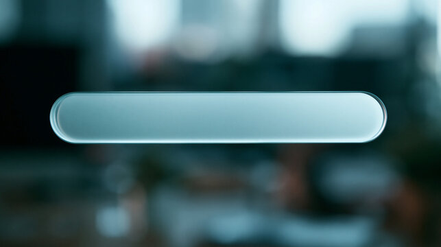 Blank Glass UI Search Bar Mockup on Blurred Background
