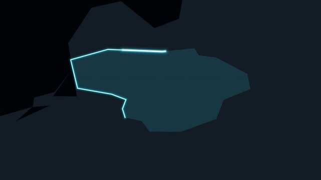 Lithuania Highlighted on World Map with Glowing Zoom Animation