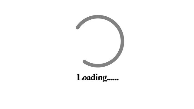 A digital loading icon with a spinning circular progress motion video on a plain white background for web.