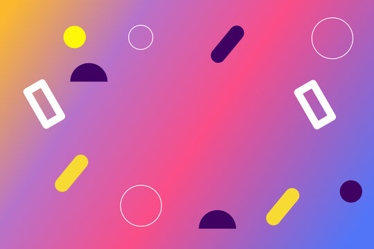 Abstract Vibrant Gradient Background with Geometric Shapes