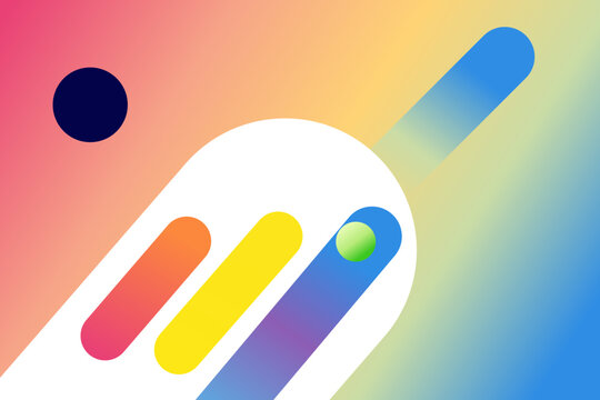 Modern Abstract Colorful Geometric Background with Diagonal Rounded Shapes
