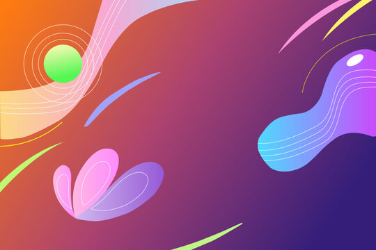 Vibrant Abstract Gradient Background with Colorful Fluid Shapes and Lines