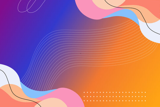 Vibrant Purple and Orange Gradient Abstract Background with Dynamic Waves