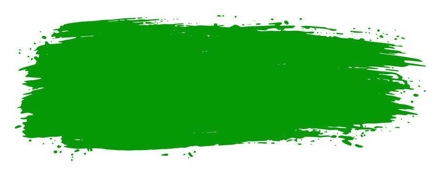 Green paint brush stroke isolated on white background