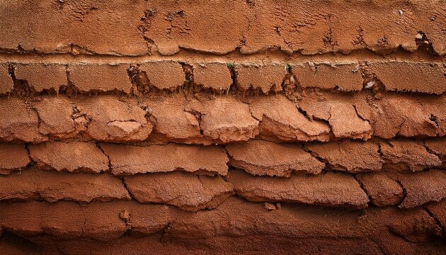 Rammed Earth Wall Texture With Natural Layered Soil