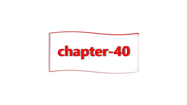 Red text reading chapter-40 centered inside a simple rectangular frame with a wavy and bottom border on a plain white background