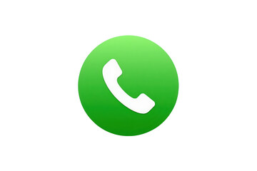 Naklejka premium Green circular phone call icon isolated on transparent background