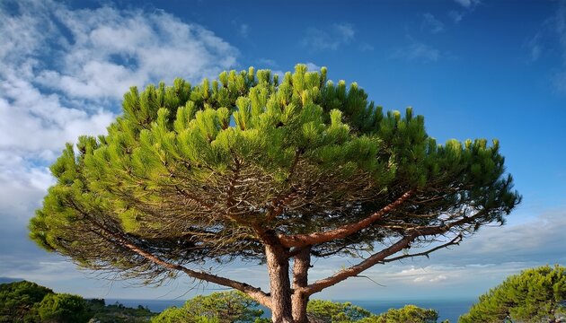 Krone Of A Pine Ordinary Pinus Sylvestris L Against The Background Of The Sky