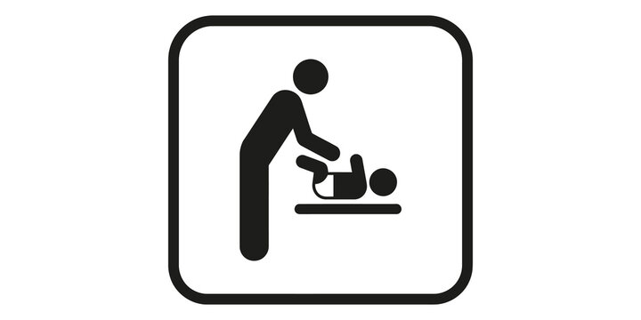 Baby changing station icon for public restrooms.
