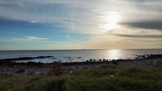 Sunset over Rio de la Plata coastal walk, Parque Rodo, Montevideo
