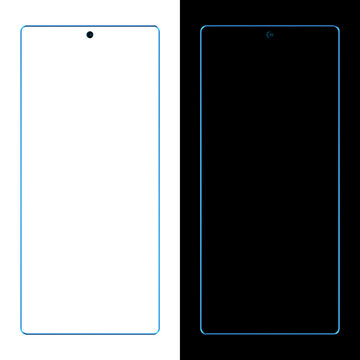 Minimal Smartphone Screen Mockup Frame Isolated Transparent PNG