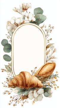 A vintage bakery-style frame featuring a beautiful design, an elegant emblem for cookie packaging, and a traditional bakery symbol; suitable for creating warm, seasonal greeting cards and gift tags.