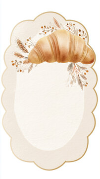 A vintage bakery-style frame featuring a beautiful design, an elegant emblem for cookie packaging, and a traditional bakery symbol; suitable for creating warm, seasonal greeting cards and gift tags.