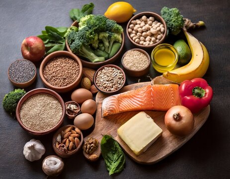 healthy food and meal ingredients