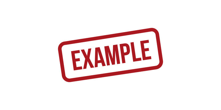 Red example stamp graphic for instructional and educational layouts.