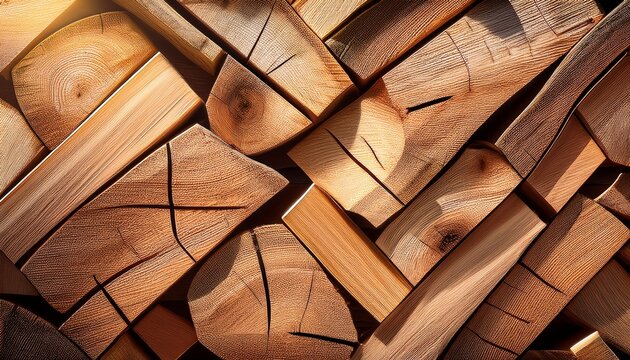 Holzstapel Im Sonnenlicht Hintergrund Textur