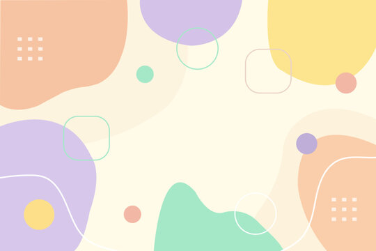 Abstract Soft Pastel Organic Fluid Shapes Frame Background