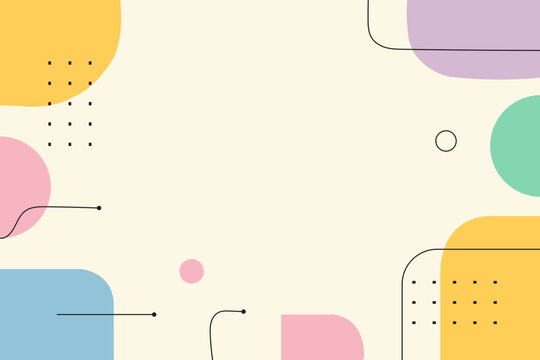 Minimalist Pastel Geometric Frame Background with Copy Space