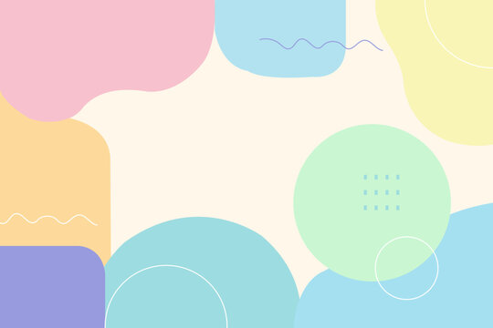 Flat Modern Pastel Organic Shapes Background Template for Web and Print