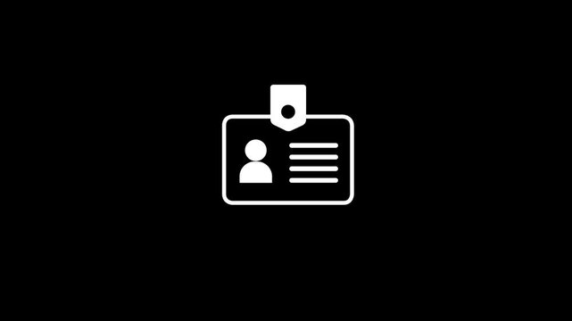 Digital id card verification animation with user authorized success checkmark identification authentication