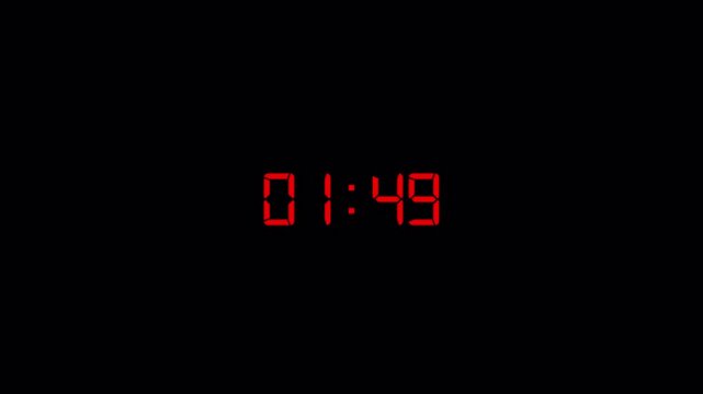 2 minute countdown timer complete in one minute , two minute countdown with alpha channel.