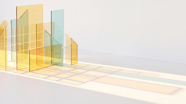 Energy panels with sunlight glass architecture structure perspective minimal creative calm