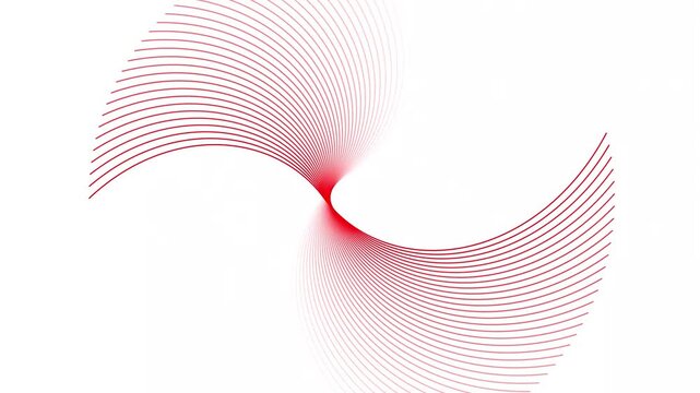 Abstract geometric rotate red line wave animation. Pale red background 4k video. Seamless line glowing waves. Big data wave of particles. 