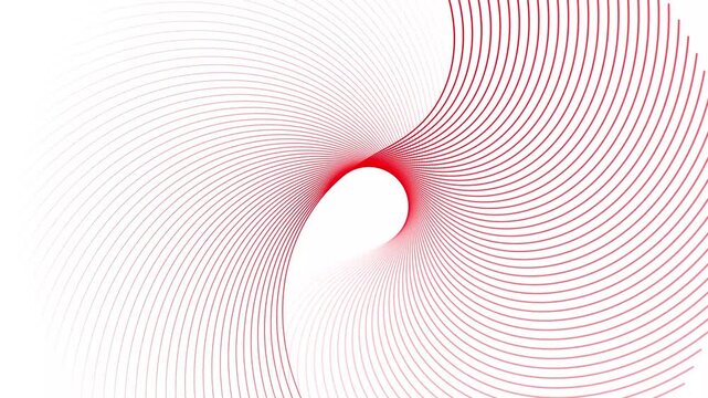 Abstract geometric rotate red line wave animation. Pale red background 4k video. Seamless line glowing waves. Big data wave of particles. 