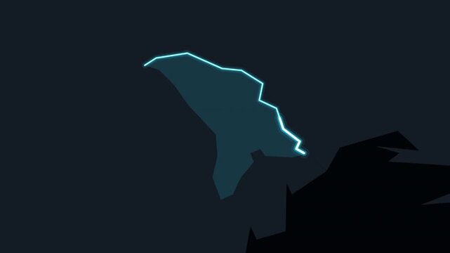 Glowing Zoom Animation Reveals Moldova on World Map