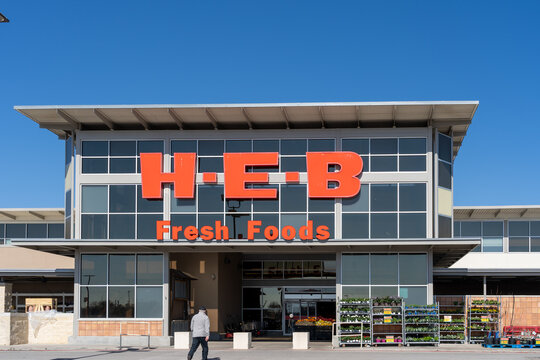 Pearland, Texas, USA - March 1, 2022: A H-E-B supermarket store in Pearland, Texas, USA. H-E-B Grocery Company, LP is an American supermarket chain.