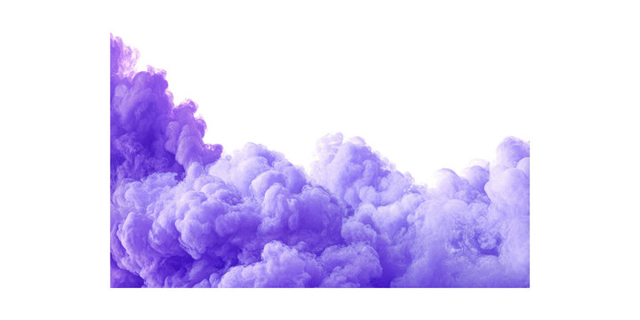 Purple ink cloud isolated on white background