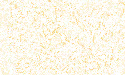 Abstract yellow topographic map lines on transparency checkerboard background for cartography design projects. © Amir