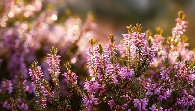 Closeup Image Of Flowering Plant Wandering Heath Erica Vegans