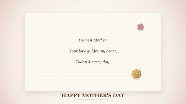 Gentle Mother's Day Greeting Animation