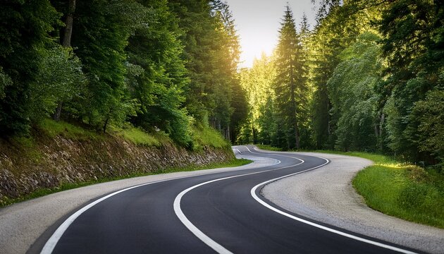 Imagem De Estrada Sinuosa Na Floresta
