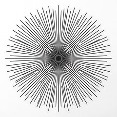 Fototapeta premium Abstract Starburst Radial Lines Art | Dynamic Black & White Explosion Design