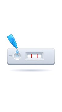 Positive medical test result using a lateral flow diagnostic device with diagnostic positive healthcare medicine infection pandemic