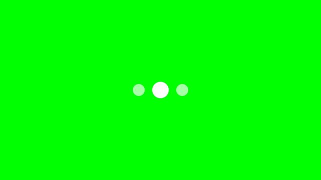 Isolated green screen typing indicator pulsing dots seamless loop 4k AI chat messenger motion graphics overlay