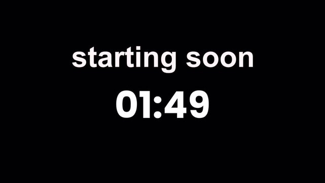 2 minute countdown timer complete in one minute , two minute countdown with alpha channel.