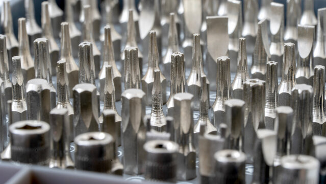 Shiny metal bits fill the frame with precision