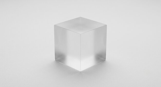 Frosted clear acrylic cube paperweight business stock