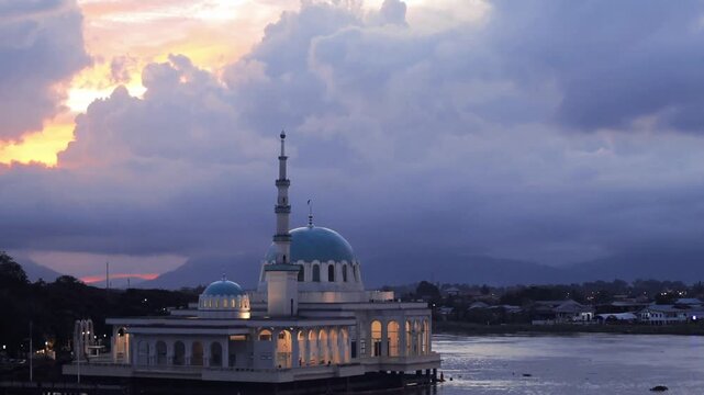 Masjid India Kuching or Floating Mosque in Kuching Sarawak Malaysia