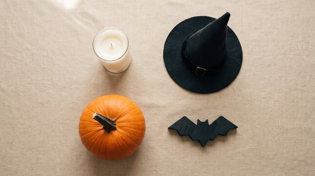 A charming halloween scene featuring a cute cat playfully dressed as a bat with a festive pumpkin companion creating a spooky vibe