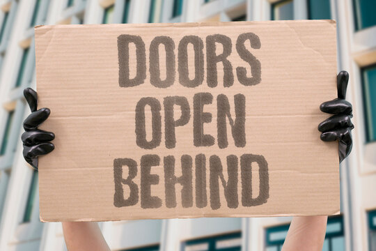 "Doors open behind" The automatic exit activates for someone else. AUTOMATIC. DOOR. SENSOR. MISDIRECTION. STAND.