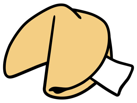 Flat Vector Illustration of a Fortune Cookie