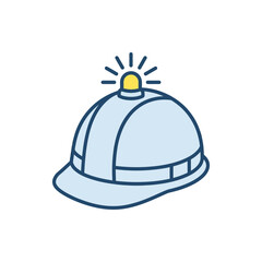 Fototapeta premium Industrial hard hat with yellow warning light.